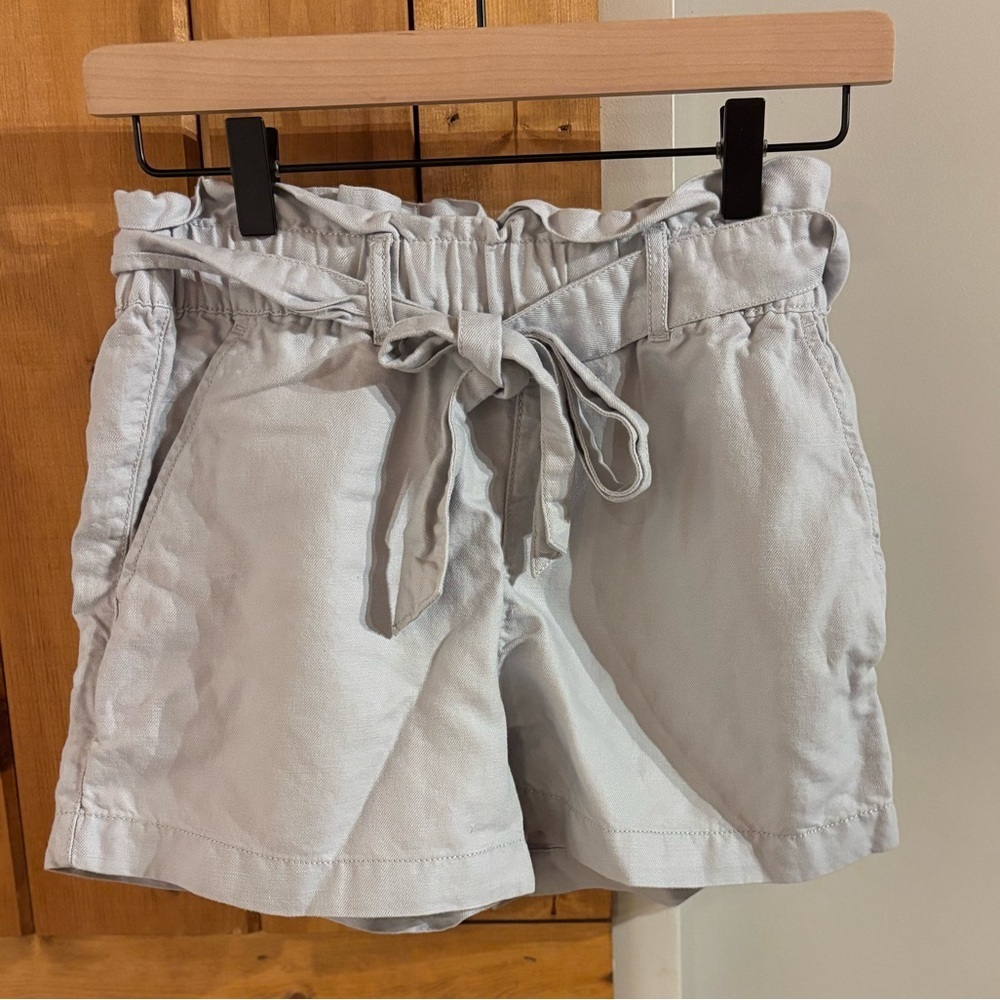 Women’s Paperbag Waist Tie Shorts - Light Gray